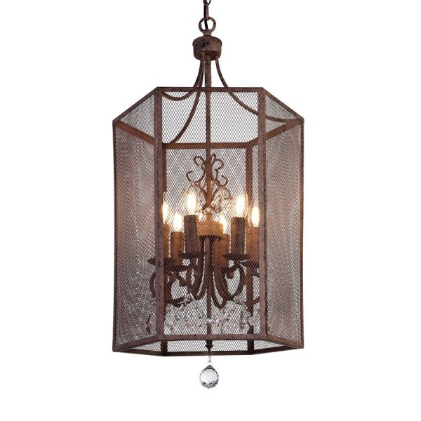 Люстра Roast Metal Chandelier 6 Square Коричневый Люстра Roast Metal Chandelier 6 Square Коричневый в Челябинске | Loft Concept