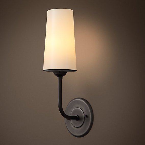 Бра RH MODERN TAPER SCONCE Glass Shade Графит Черный Бра RH MODERN TAPER SCONCE Glass Shade Графит Черный в Челябинске | Loft Concept