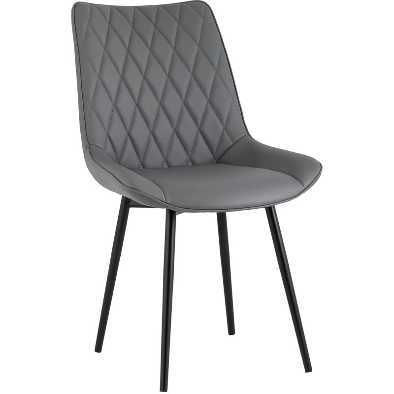 Стул Seoul S Chair Серая Экокожа Серый Черный Стул Seoul S Chair Серая Экокожа Серый Черный в Челябинске | Loft Concept