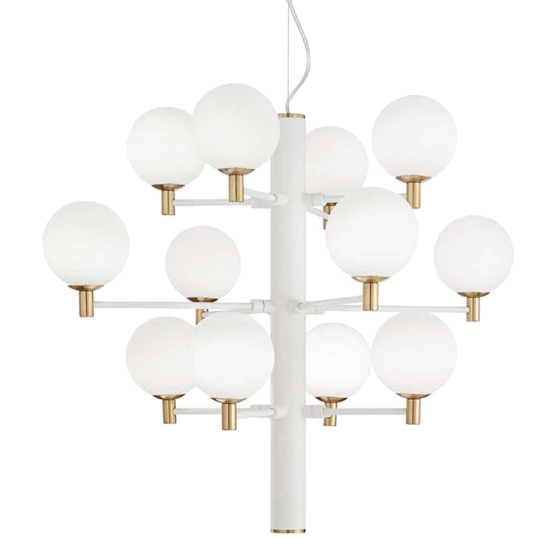 Люстра Italian Globe Abstraction Light White 12 Белый Золотой Люстра Italian Globe Abstraction Light White 12 Белый Золотой в Челябинске | Loft Concept