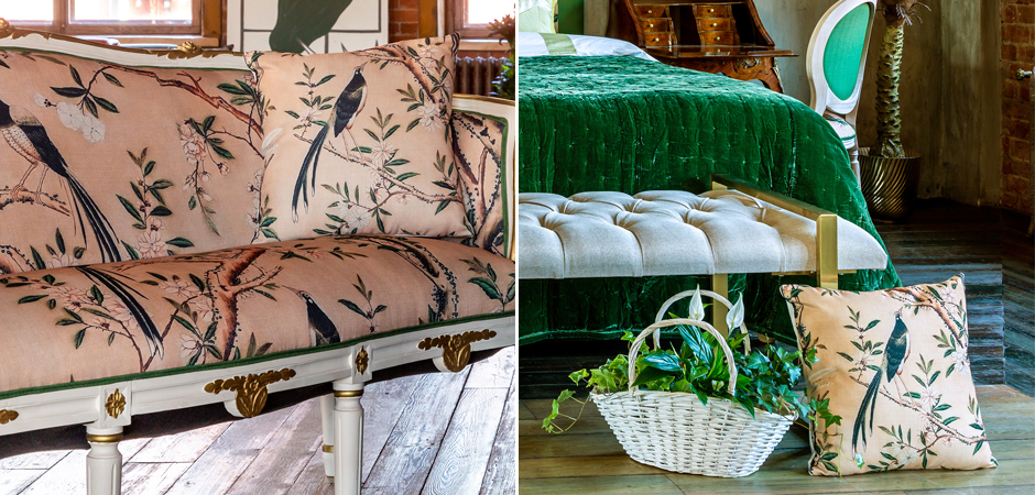 Декоративная подушка Beige and Green Chinoiserie 1 Декоративная подушка Beige and Green Chinoiserie 1 - Loft-Concept в Челябинске