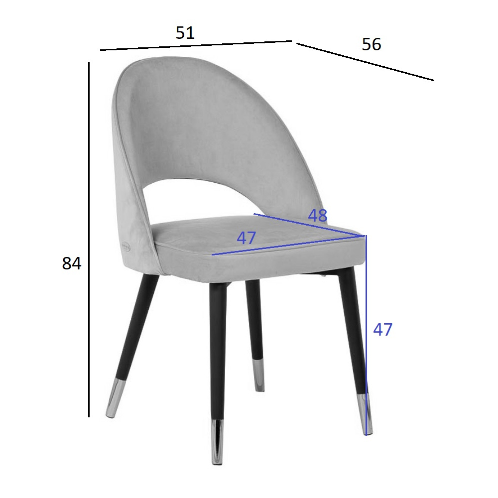 Стул велюровый серо-бежевый Schelde Gray Beige в Челябинске