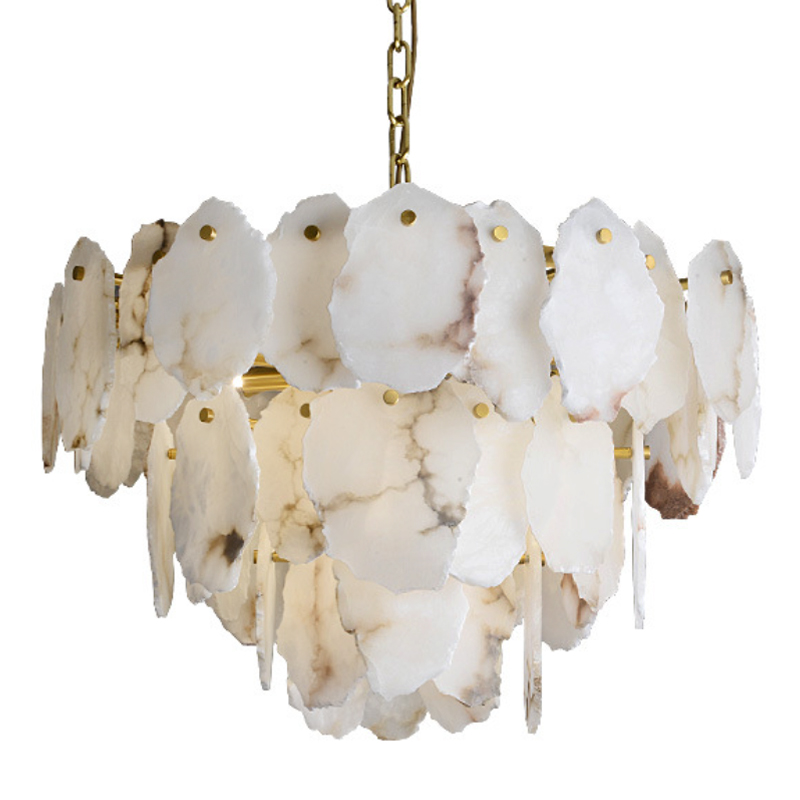 Люстра Lucretia Marble Tiered Chandelier Латунь Белый Мрамор Bianco Люстра Lucretia Marble Tiered Chandelier Латунь Белый Мрамор Bianco в Челябинске | Loft Concept