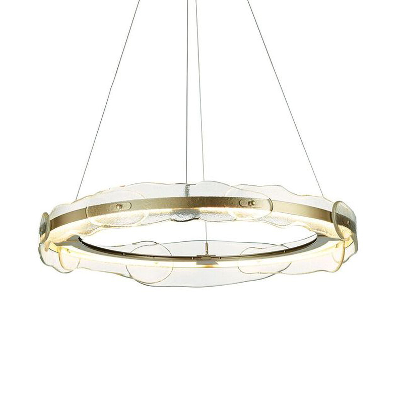 Люстра Ring horizontal glass chandelier Прозрачный Латунь Люстра Ring horizontal glass chandelier Прозрачный Латунь в Челябинске | Loft Concept