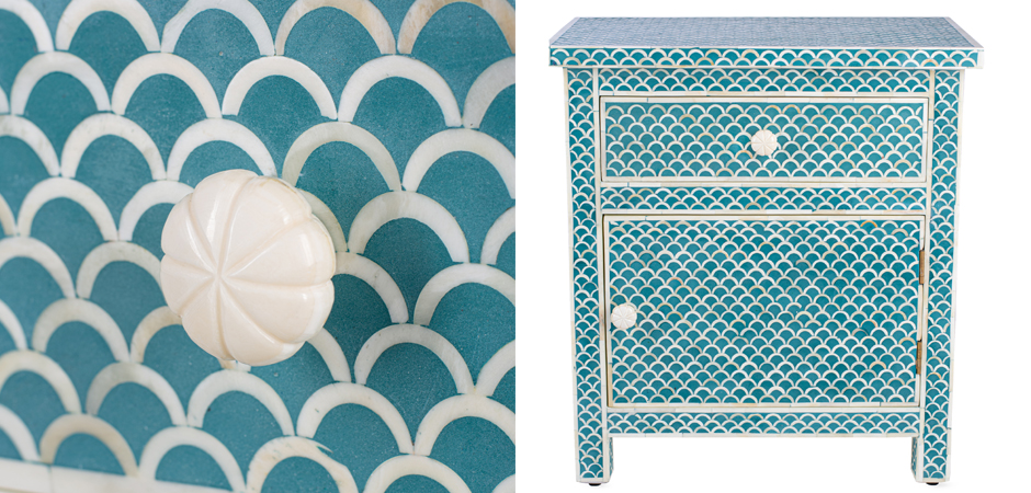 Тумба bone fish scale inlay cupboard Тумба bone fish scale inlay cupboard - Loft-Concept в Челябинске