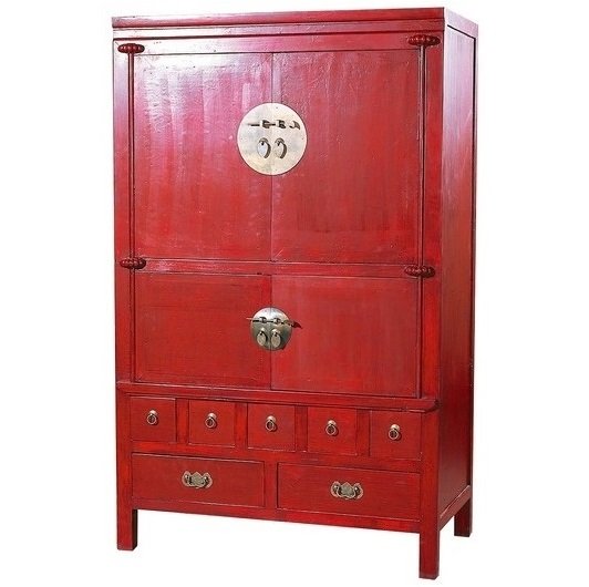 Шкаф в китайском стиле Red Box Красный Шкаф в китайском стиле Red Box Красный в Челябинске | Loft Concept