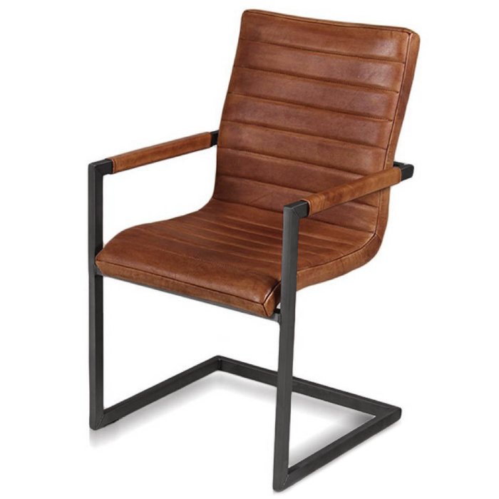 Стул с подлокотником Industriele Stoelen Коричневый Черный Стул с подлокотником Industriele Stoelen Коричневый Черный в Челябинске | Loft Concept