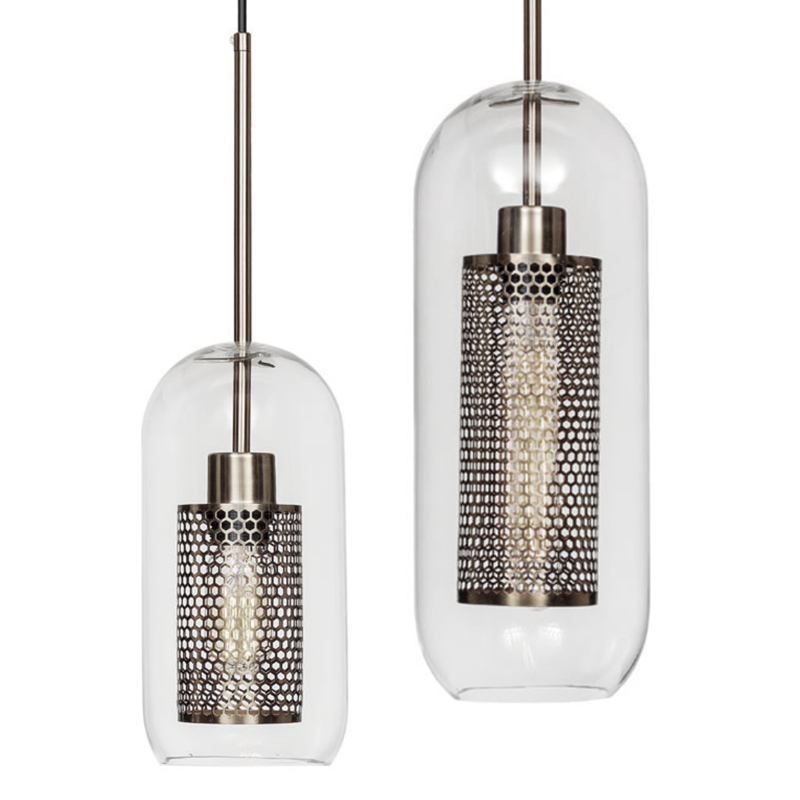 Perforation Pendant Lamp Nickel Oval Никель Прозрачное Стекло Perforation Pendant Lamp Nickel Oval Никель Прозрачное Стекло в Челябинске | Loft Concept