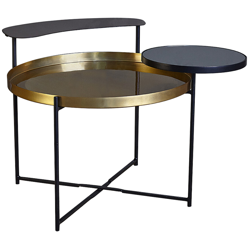 Кофейный стол Rena Round Coffee Table Латунь Черный Кофейный стол Rena Round Coffee Table Латунь Черный в Челябинске | Loft Concept