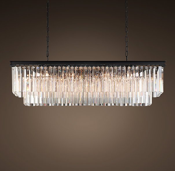 Люстра RH 1920s Odeon Clear Glass Fringe Blackiron 125 Черный в Челябинске | Loft Concept 