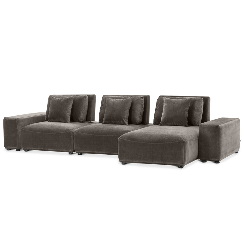 Диван Eichholtz Sofa Mondial Lounge grey Серый Черный Диван Eichholtz Sofa Mondial Lounge grey Серый Черный в Челябинске | Loft Concept