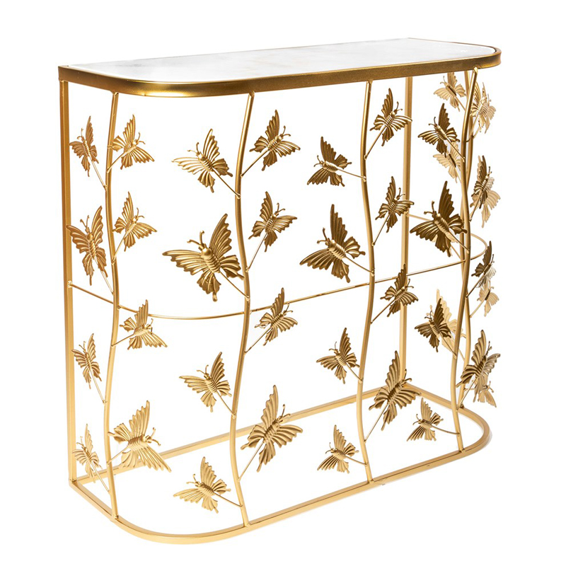 Консоль Gold Butterfly белый мрамор Белый Мрамор Bianco Золотой Консоль Gold Butterfly белый мрамор Белый Мрамор Bianco Золотой в Челябинске | Loft Concept
