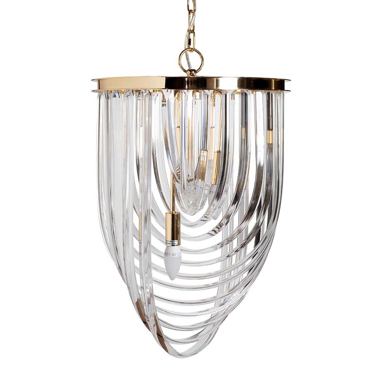Люстра Retro FROZEN GLASS gold 3 lamp Глянцевое золото Люстра Retro FROZEN GLASS gold 3 lamp Глянцевое золото в Челябинске | Loft Concept