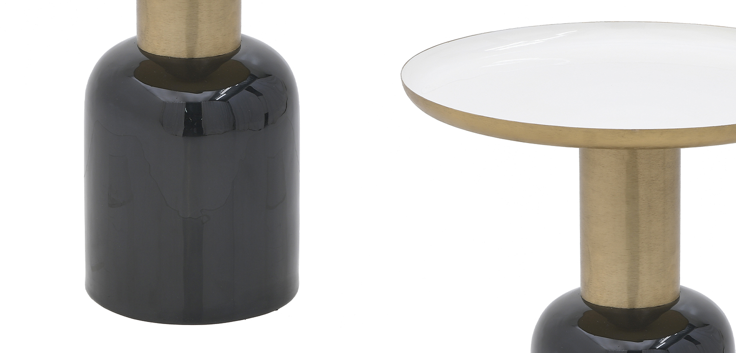 Круглый металлический приставной стол Calem Side Table White - фото