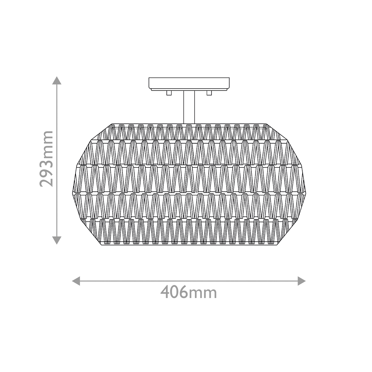 Потолочный светильник с плафоном из плетеного джута и черным каркасом Quoizel в Челябинске