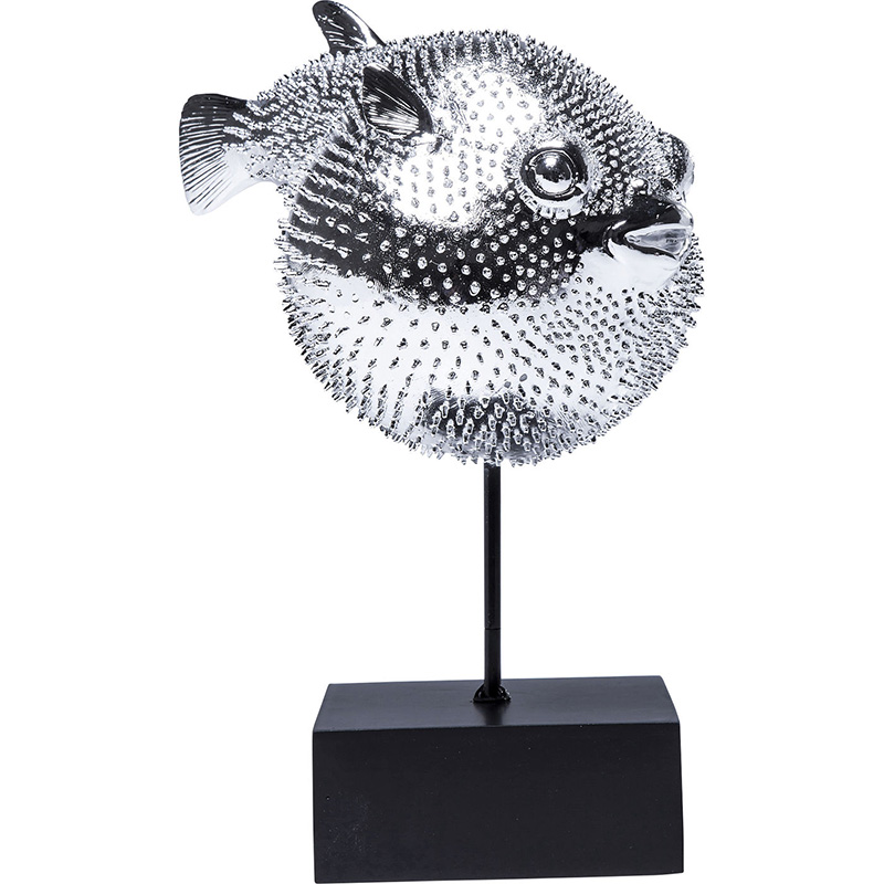 Статуэтка Silver Blowfish Серебряный Черный Статуэтка Silver Blowfish Серебряный Черный в Челябинске | Loft Concept