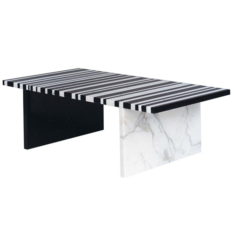 Кофейный стол CODICE A BARRE Black & White Marble Coffee Table Черно-белый Черный Мрамор Nero Белый Мрамор Bianco Кофейный стол CODICE A BARRE Black & White Marble Coffee Table Черно-белый Черный Мрамор Nero Белый Мрамор Bianco в Челябинске | Loft Concept