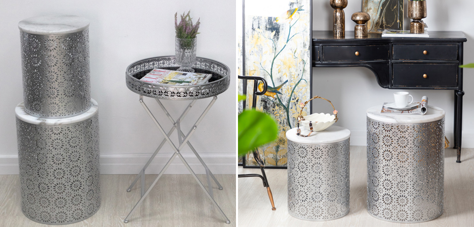 Приставной Стол Artesia Table с белым мрамором Приставной Стол Artesia Table с белым мрамором - Loft-Concept в Челябинске