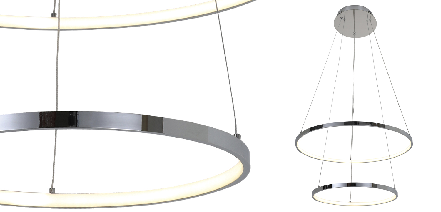 Люстра Ring Horizontal Double chromium 60+40 - фото