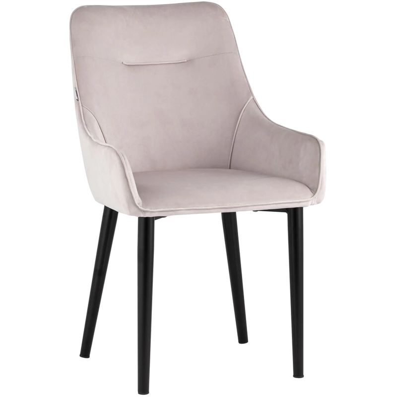 Стул Joan Chair Светло-Розовый Велюр Розовый пастельный Черный в Челябинске | Loft Concept 