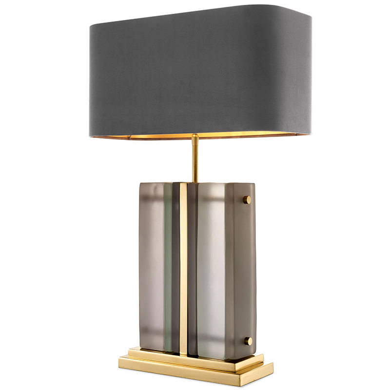 Настольная лампа Eichholtz Table Lamp Solana Brass Стекло Смок Латунь Серый Настольная лампа Eichholtz Table Lamp Solana Brass Стекло Смок Латунь Серый в Челябинске | Loft Concept