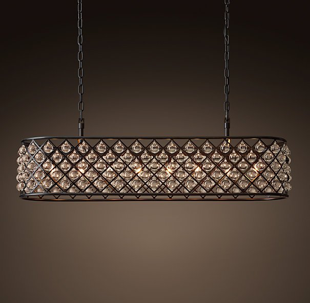 Люстра RH Spencer Rectangular Chandelier 120 Черный в Челябинске | Loft Concept 