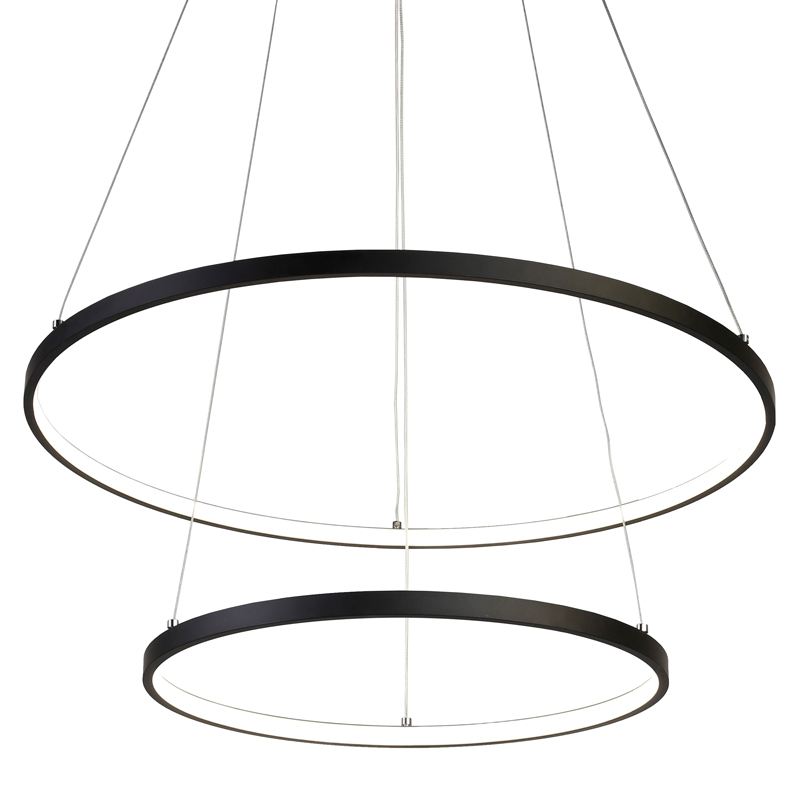 Люстра Ring Horizontal Double black 60+40 Черный Люстра Ring Horizontal Double black 60+40 Черный в Челябинске | Loft Concept