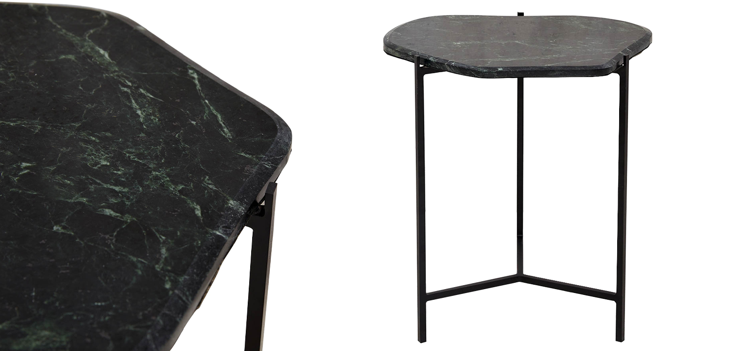 Приставной стол с каменной столешницей Tuan Side Table - фото