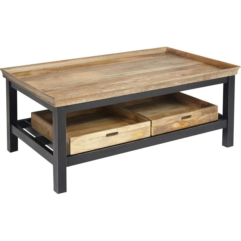 Кофейный стол Provence Sylvie Coffee Table Черный Древесина Кофейный стол Provence Sylvie Coffee Table Черный Древесина в Челябинске | Loft Concept