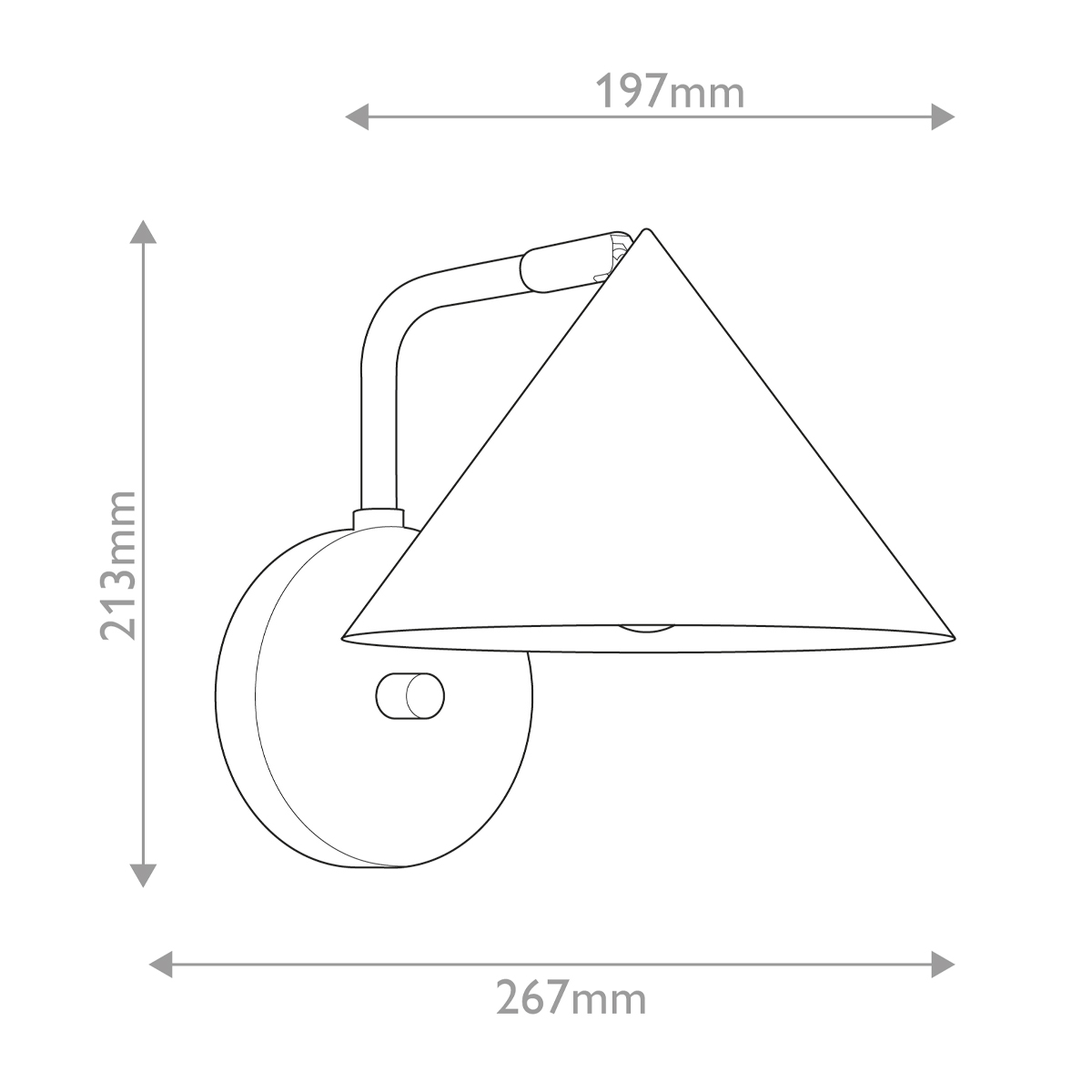 Бра с широким конусным плафоном с золотистой внутренней стороной Alora Mood в Челябинске