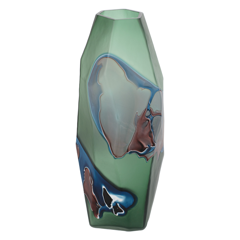 Ваза Polygonal Vase green Зеленый Синий Коричневый Ваза Polygonal Vase green Зеленый Синий Коричневый в Челябинске | Loft Concept