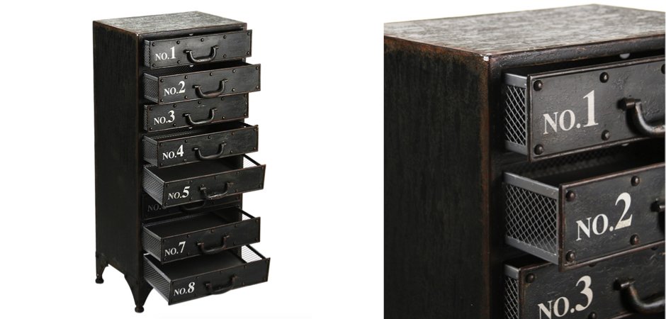 Комод металлический в стиле Лофт Industrial Loft Rustic Iron 8 Drawer Dresser Комод металлический в стиле Лофт Industrial Loft Rustic Iron 8 Drawer Dresser - Loft-Concept в Челябинске