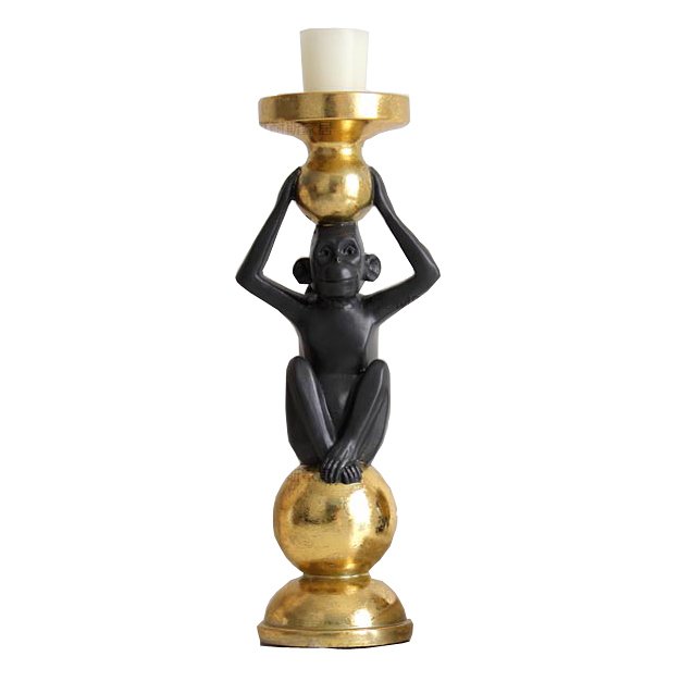 Подсвечник Black Monkey Черный Золотой Подсвечник Black Monkey Черный Золотой в Челябинске | Loft Concept