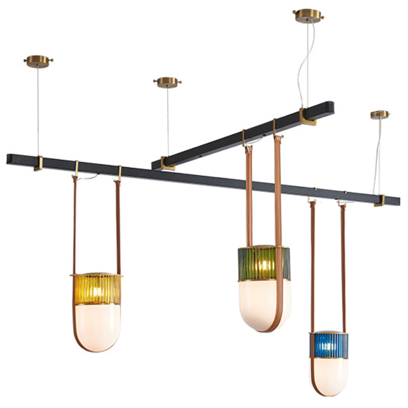 Dario Chandelier three shades Черный Синий Желтый Зеленый Dario Chandelier three shades Черный Синий Желтый Зеленый в Челябинске | Loft Concept
