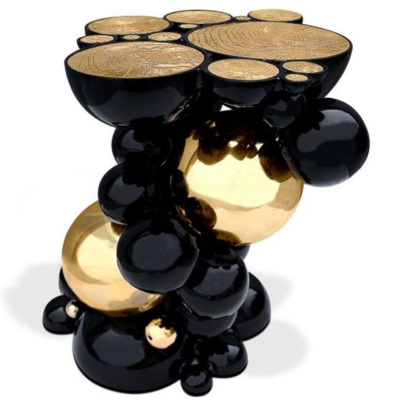 Приставной стол Newton Side Table in Black Boca do Lobo Черный Золотой Приставной стол Newton Side Table in Black Boca do Lobo Черный Золотой в Челябинске | Loft Concept