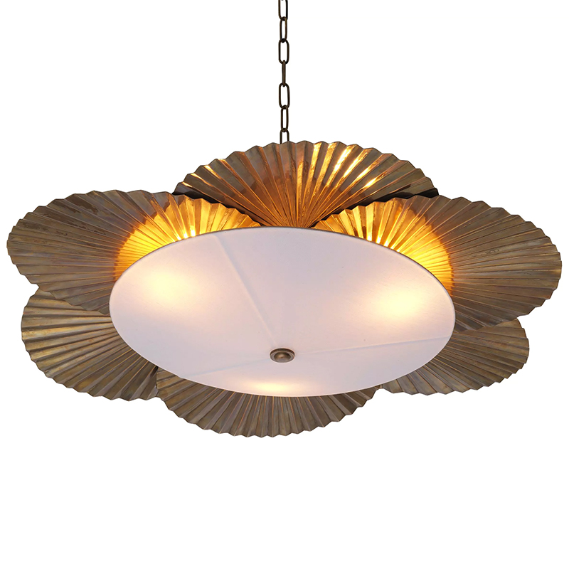 Люстра Eichholtz Chandelier Oriental Латунь Белый Люстра Eichholtz Chandelier Oriental Латунь Белый в Челябинске | Loft Concept