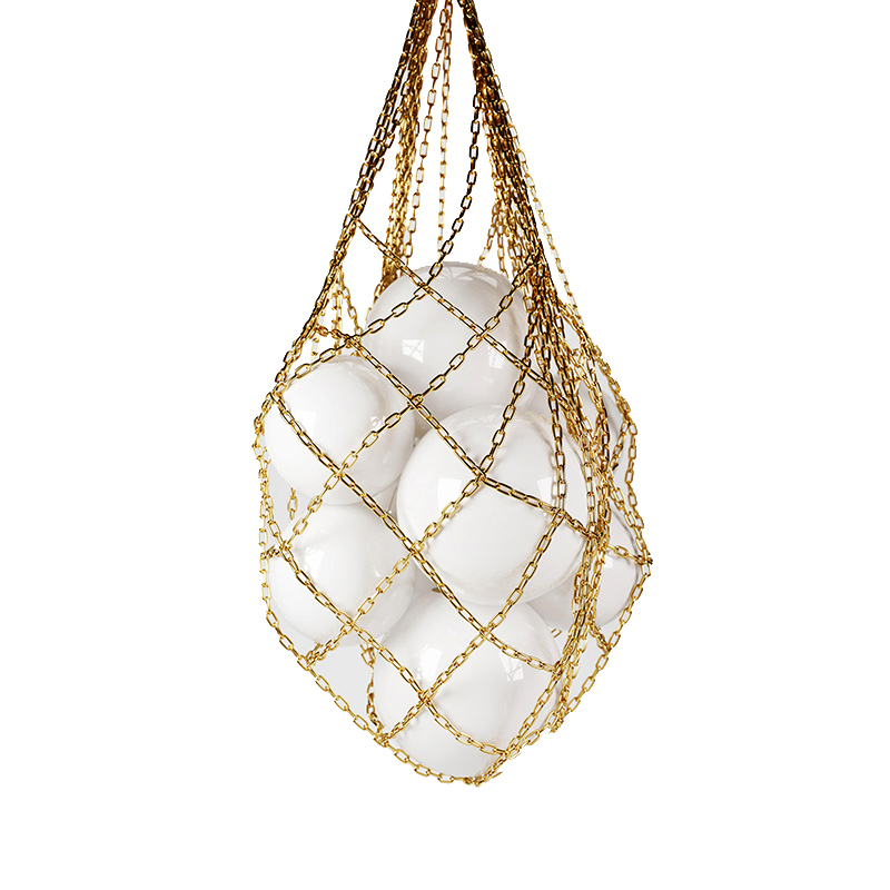 Люстра HELMI SUSPENSION CHANDELIER Глянцевое золото Белое матовое стекло Люстра HELMI SUSPENSION CHANDELIER Глянцевое золото Белое матовое стекло в Челябинске | Loft Concept