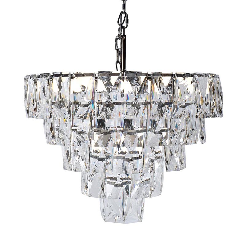 Люстра Tiers Crystal Light Chandelier 16 D60 Серебряный Люстра Tiers Crystal Light Chandelier 16 D60 Серебряный в Челябинске | Loft Concept
