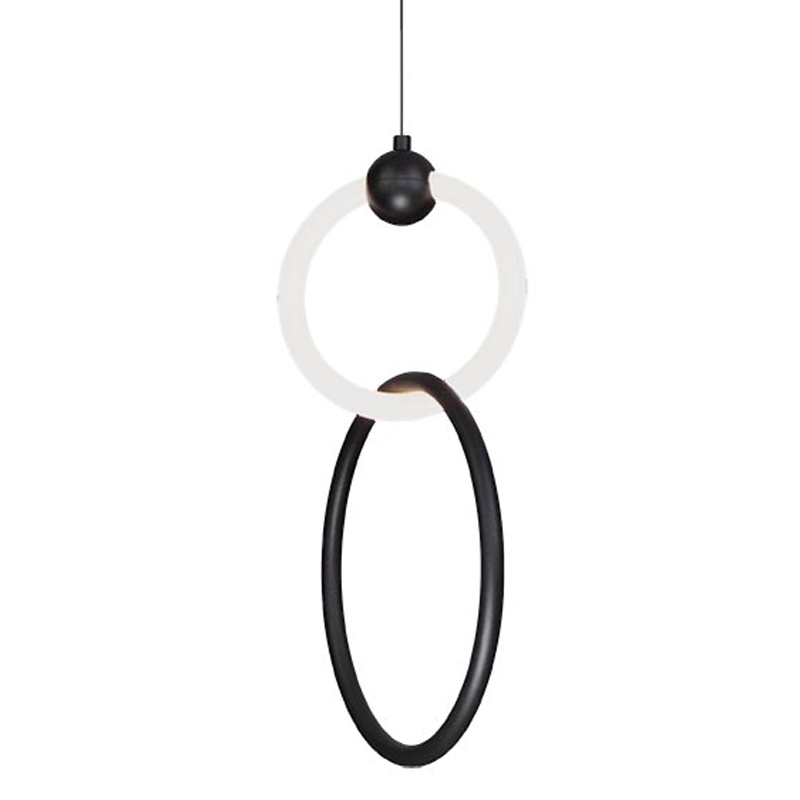 Подвесной светильник double RING LIGHT Черный Белый Подвесной светильник double RING LIGHT Черный Белый в Челябинске | Loft Concept