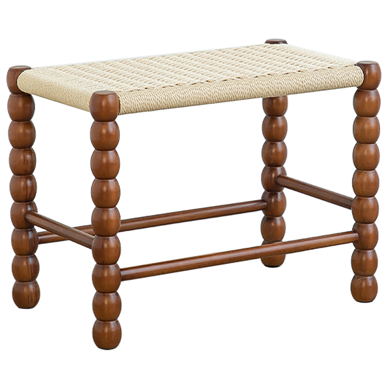 Банкетка French Corner Banquet Brown 60 см Коричневый Бежевый Банкетка French Corner Banquet Brown 60 см Коричневый Бежевый в Челябинске | Loft Concept
