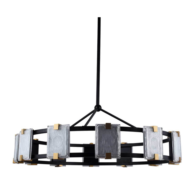 Люстра Rectangular Glass Plafon D85 Черный матовый Прозрачное Стекло матовое золото Люстра Rectangular Glass Plafon D85 Черный матовый Прозрачное Стекло матовое золото в Челябинске | Loft Concept