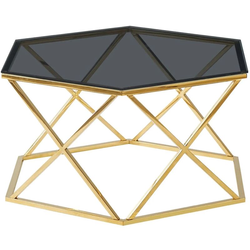 Столик кофейный Ormando Collection Gold №1 Глянцевое золото Стекло Смок Столик кофейный Ormando Collection Gold №1 Глянцевое золото Стекло Смок в Челябинске | Loft Concept