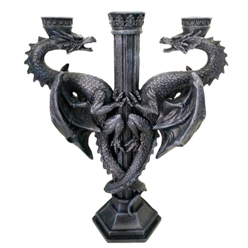 Подсвечник Two Dragons Candlestick Черный Подсвечник Two Dragons Candlestick Черный в Челябинске | Loft Concept