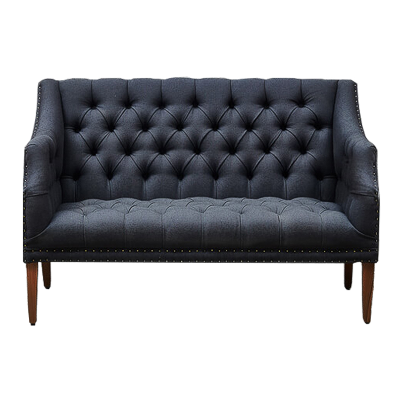 Диван Morton Capitone Sofa темно-серый лен Коричневый Серый Диван Morton Capitone Sofa темно-серый лен Коричневый Серый в Челябинске | Loft Concept