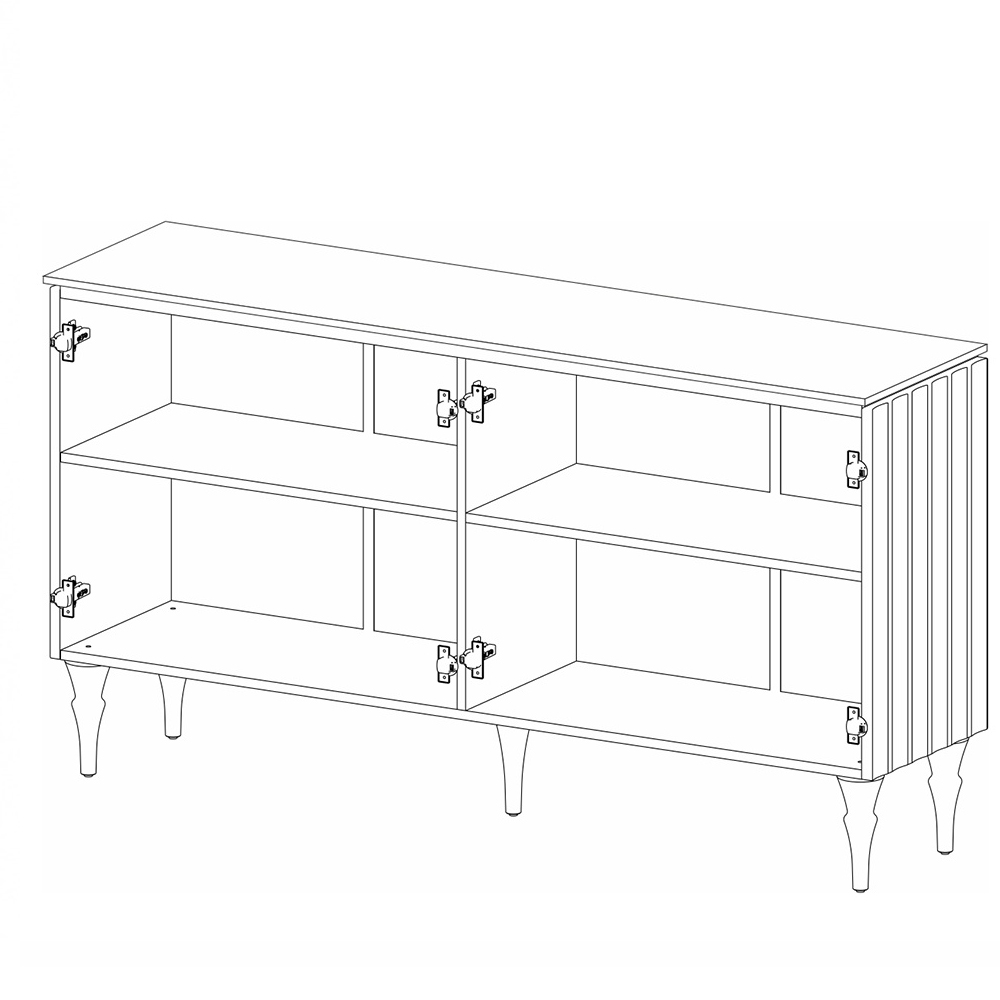 Консоль четырёхдверная с белым рельефным фасадом Expanses of Beauty в Челябинске