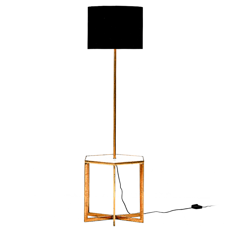 Напольная лампа Steno Floor lamp Белый Черный Винтажное глянцевое золото с состаренным эффектом в Челябинске | Loft Concept 