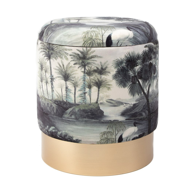 Пуф PUF Jungle Print river&tree small Мульти Золотой Пуф PUF Jungle Print river&tree small Мульти Золотой в Челябинске | Loft Concept