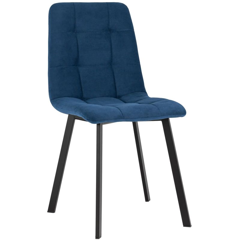 Стул NANCY S Chair Синий Велюр Синий Черный Стул NANCY S Chair Синий Велюр Синий Черный в Челябинске | Loft Concept
