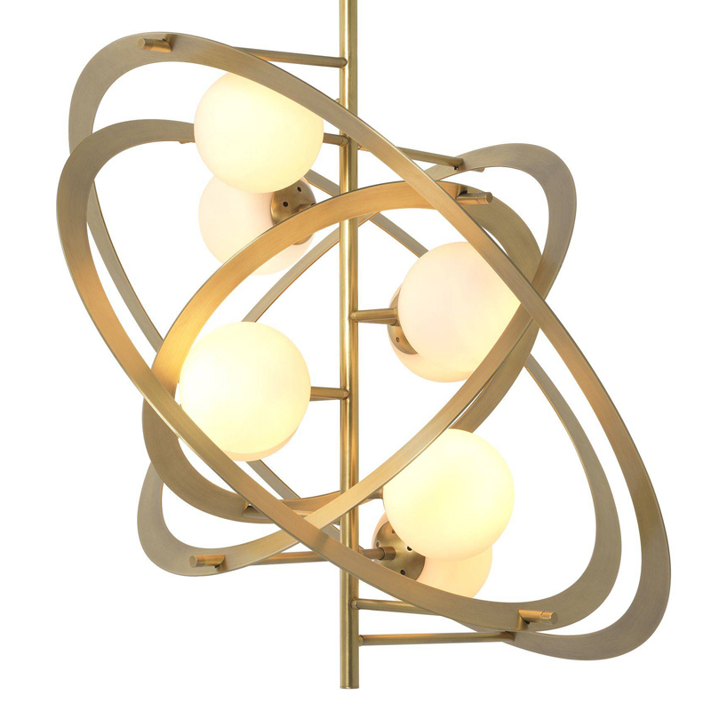 Люстра Eichholtz Chandelier Space Латунь Античная полированная Белый Люстра Eichholtz Chandelier Space Латунь Античная полированная Белый в Челябинске | Loft Concept