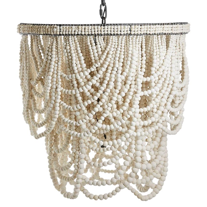 Двухъярусная люстра украшенная круглыми белыми бусинами Gradient Chandelier White Белый Темный хром Двухъярусная люстра украшенная круглыми белыми бусинами Gradient Chandelier White Белый Темный хром в Челябинске | Loft Concept